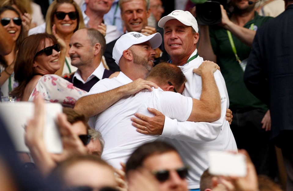  Andy’s coach Ivan Lendl couldn’t hide his joy at the win