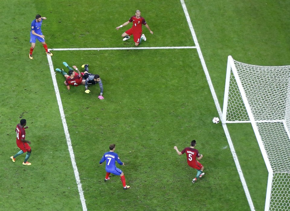 Gignac watches his stoppage-time shot strike the foot of the post to deny him a dramatic late winner against Portugal