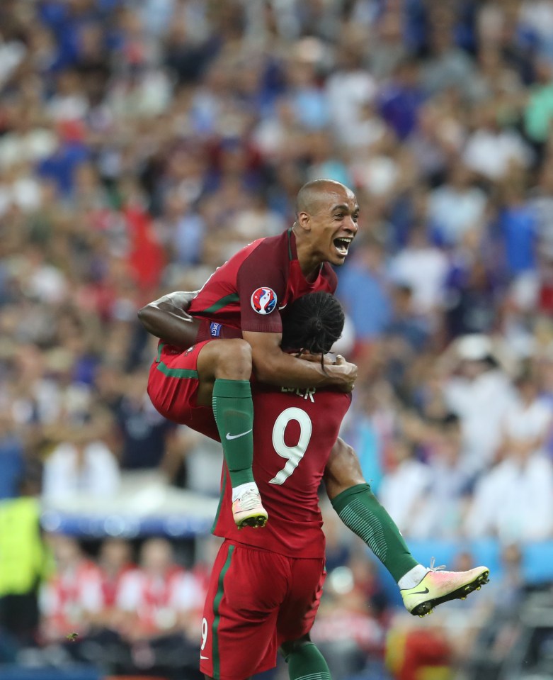 Joao Mario celebrates after winning the final of Euro 2016 against France