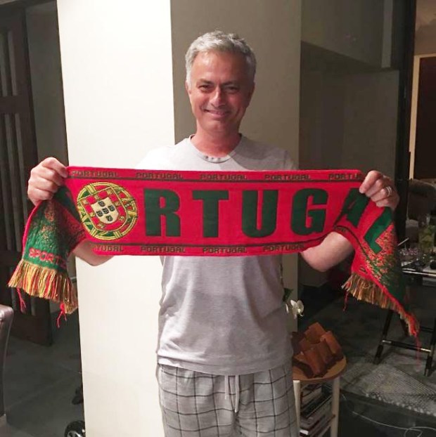 Jose Mourinho posted this picture last night celebrating Portugal's win