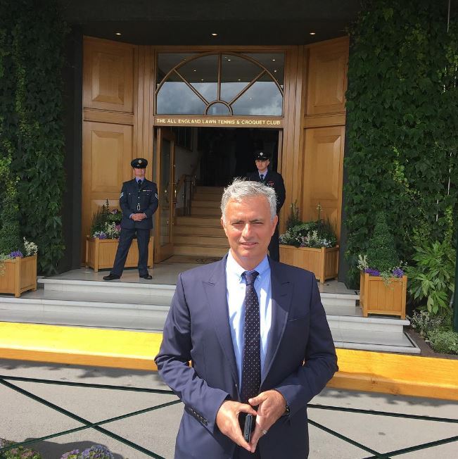  Jose Mourinho poses for a picture outside Wimbledon