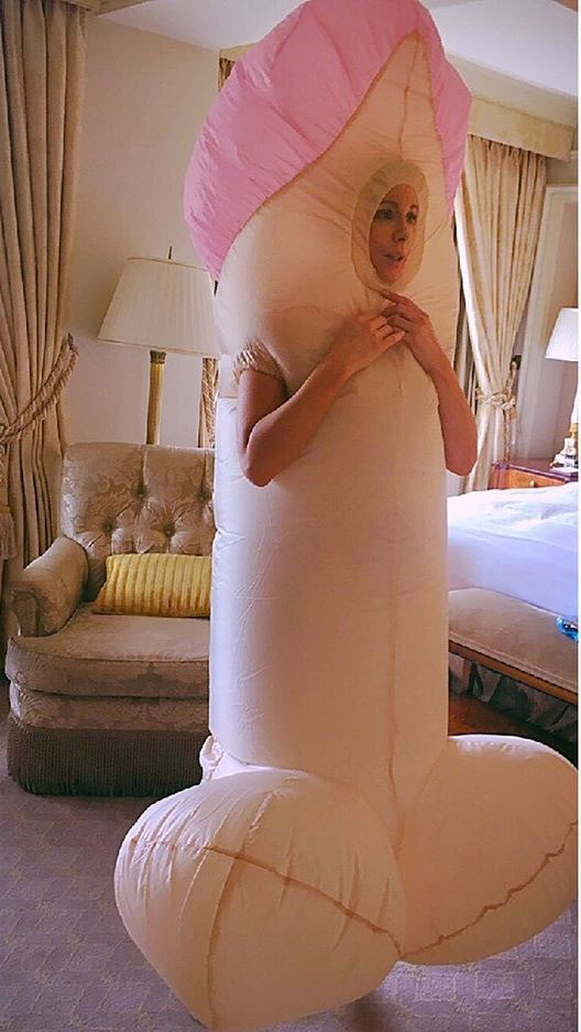  Game for a laugh... Actress Kate Beckinsale dresses up as a giant willy on Instagram