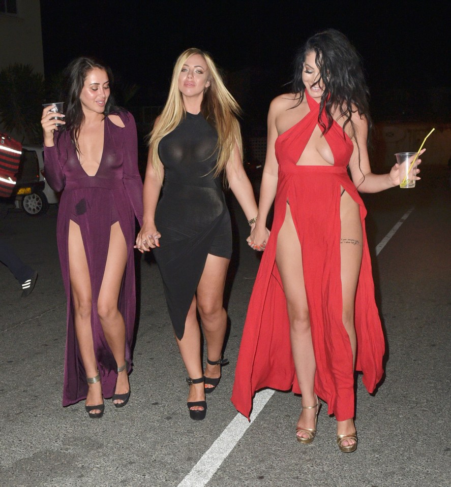 The Geordie shore girls flash the flesh as they arrive in Aiya Napa