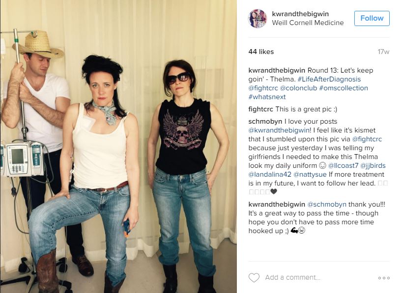  Thelma and Louise bring their own Brad Pitt for a chemo session