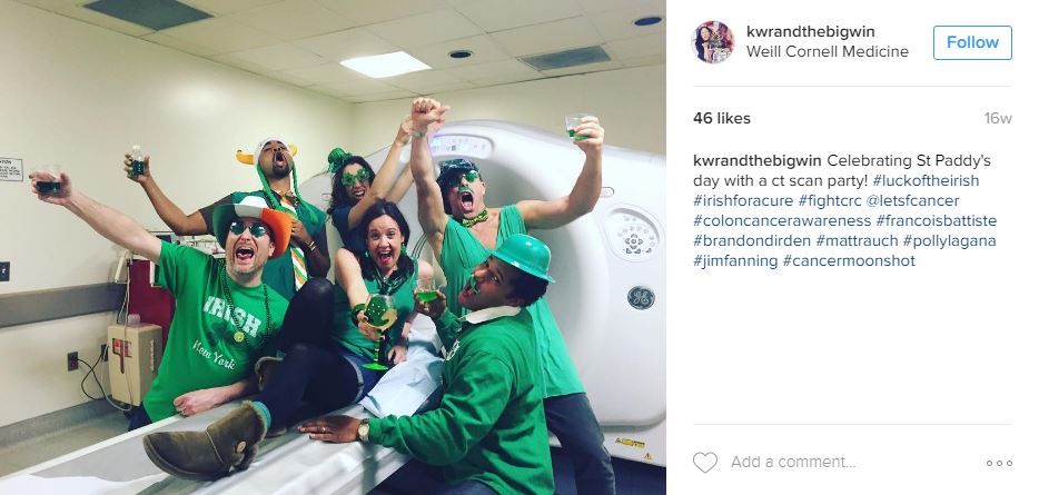  The friends and family go green for St Patrick's Day CT scan