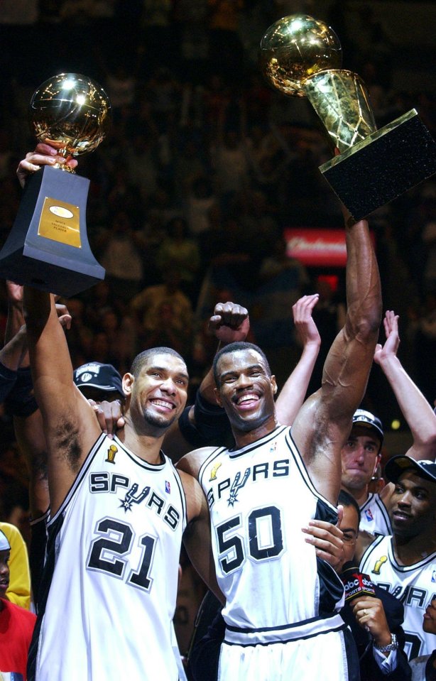 Tim Duncan also won two MVP gongs during his 19 years at the San Antonio Spurs