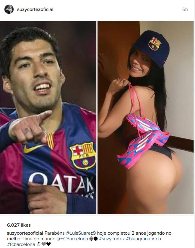  Suzy Cortez aka Miss Bum Bum's Instagram post to Luis Suarez