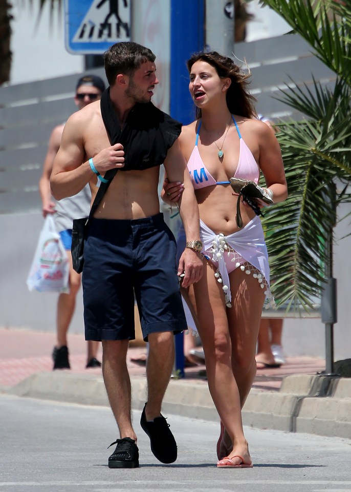 Ferne McCann looked happy and content as she enjoyed a stroll in the Ibiza sunshine during a break with new man Arthur Collins