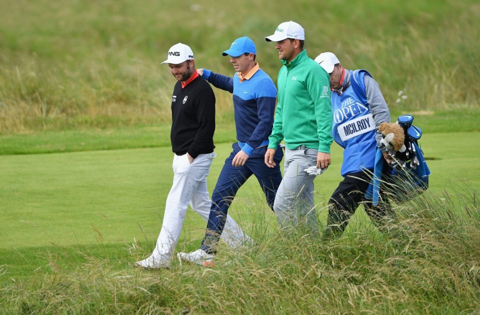  McIlroy during a practice round ahead of the 145th Open Championship