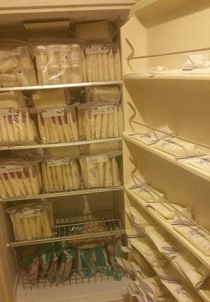 Kim Pennell has a dedicated deep freezer stocked with donated milk for her four-week-old daughter Lucy