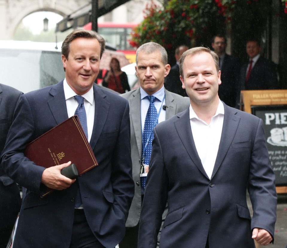  David Cameron with spin chief Craig Oliver, right, who received a knighthood in Cameron's resignation honours