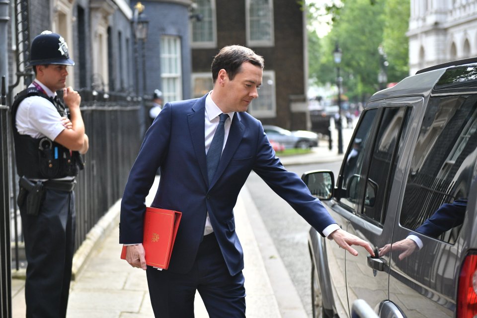  George Osborne leaves No11 Downing Street to head to PMQs - maybe for the last time