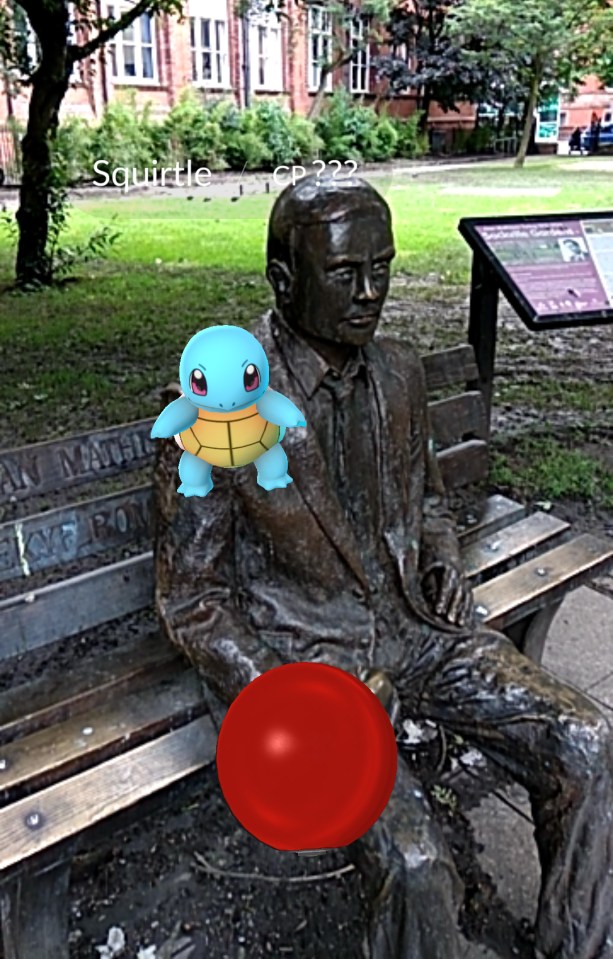  Alan Turing statue has a visitor