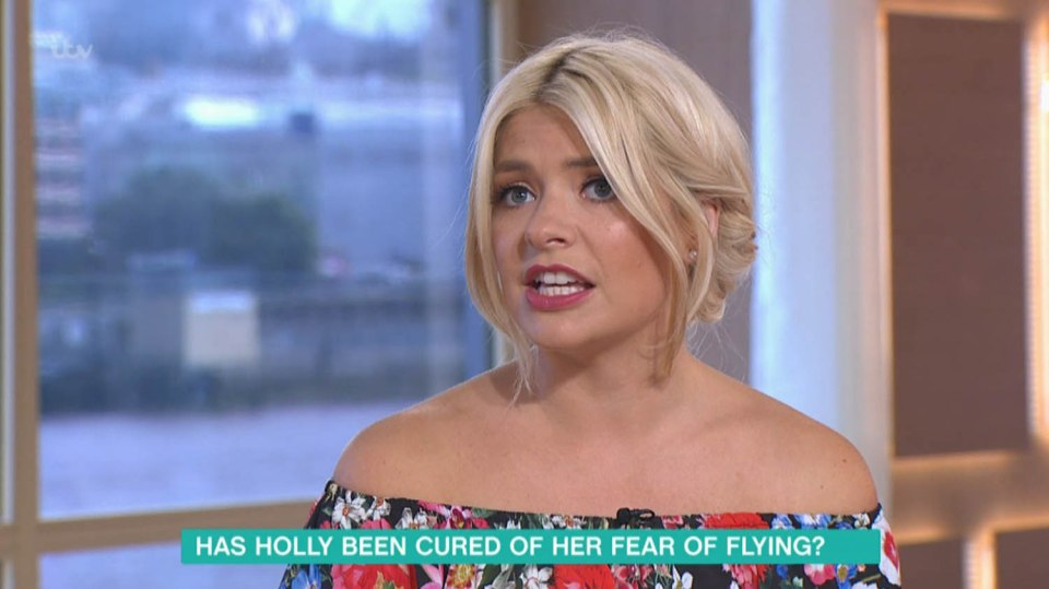  Holly jetted off to an unknown destination with her family last weekend – but she very nearly didn’t get on the plane