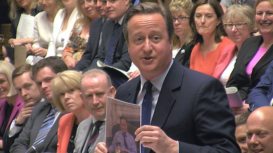  David Cameron brandished a photo of himself cuddling Larry