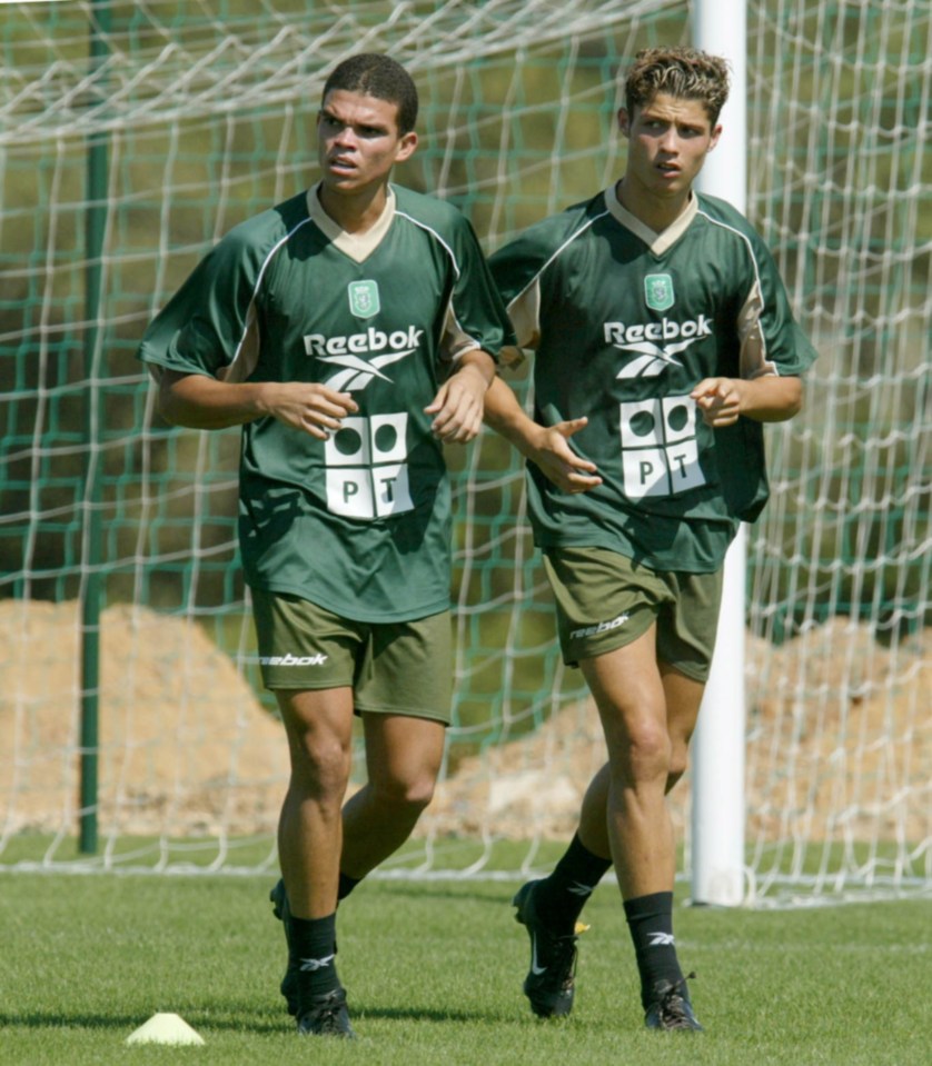  Ronaldo pictured with Pepe at Sporting Lisbon. The pair now play together for Real Madrid and Portugal