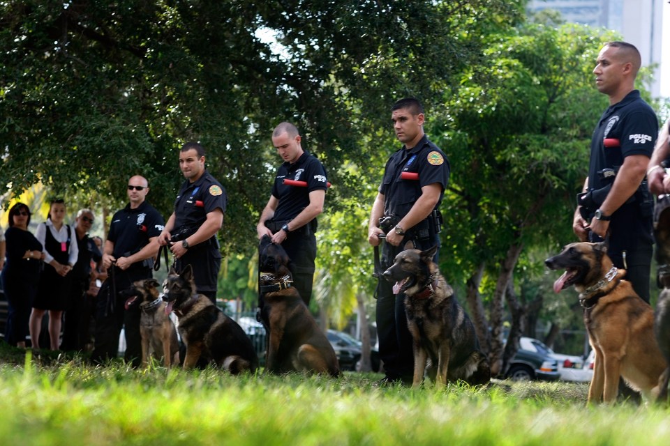 K-9 Police Teams Hold Graduation Ceremony In Miami