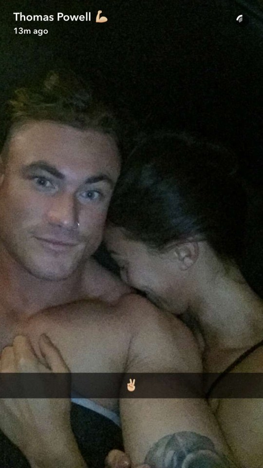  Tom Powell shared a video of himself in bed with Sophie Gradon