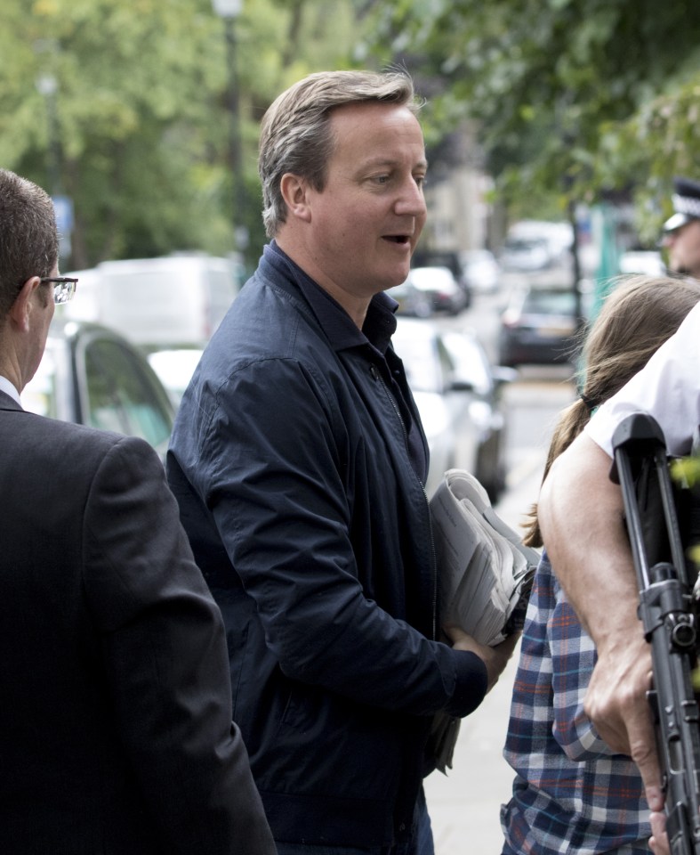  A relaxed-looking David Cameron enjoyed his first day not as Prime Minister as Theresa May took over