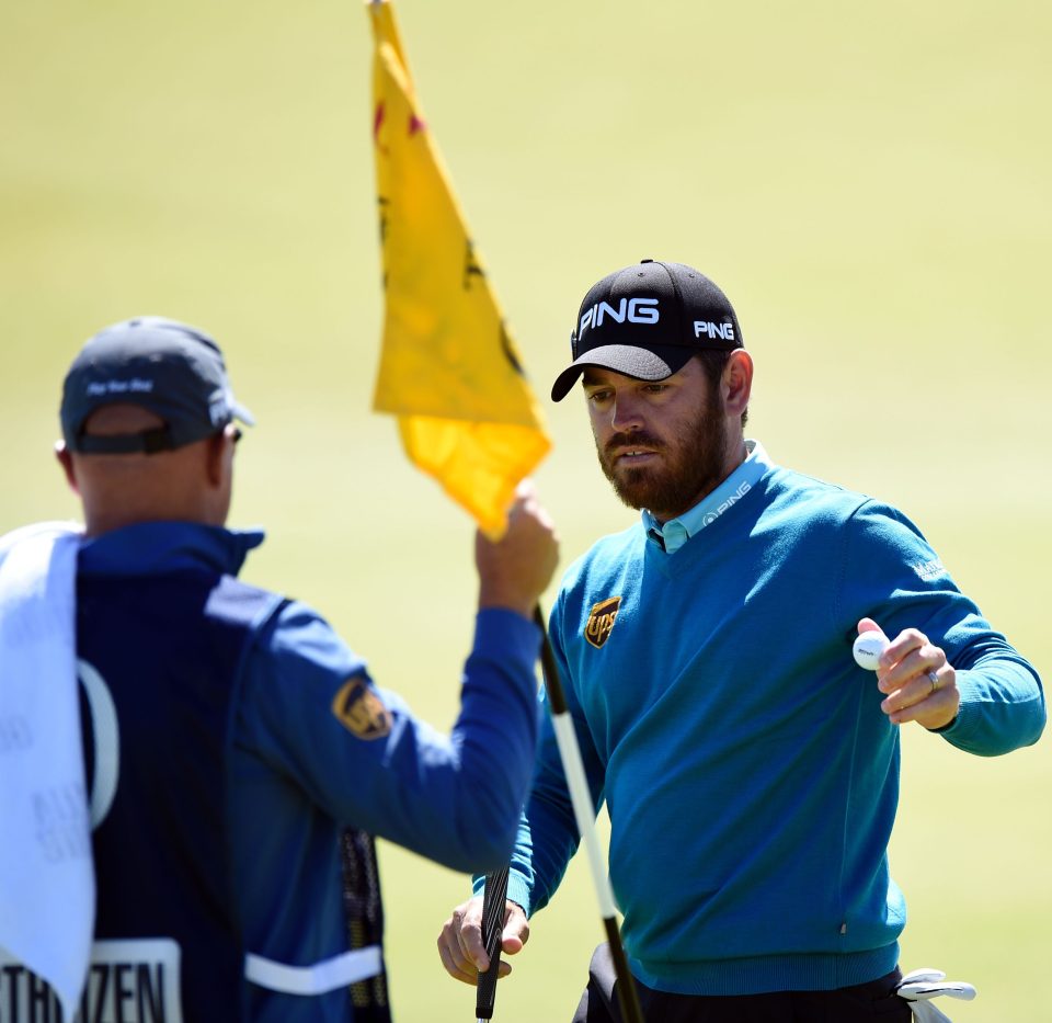 Oosthuizen on the 15th hole of a fascinating day one in the 2016 Open