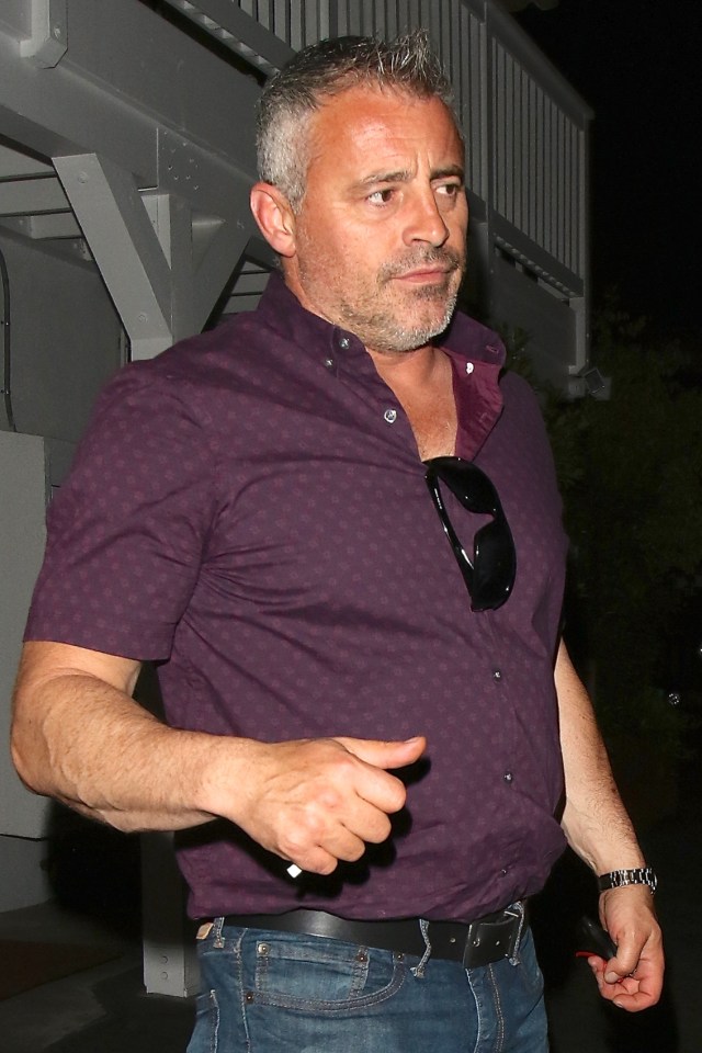 *EXC* "Friends" star Matt LeBlanc looks satisfied after dinner at Giorgio Baldi