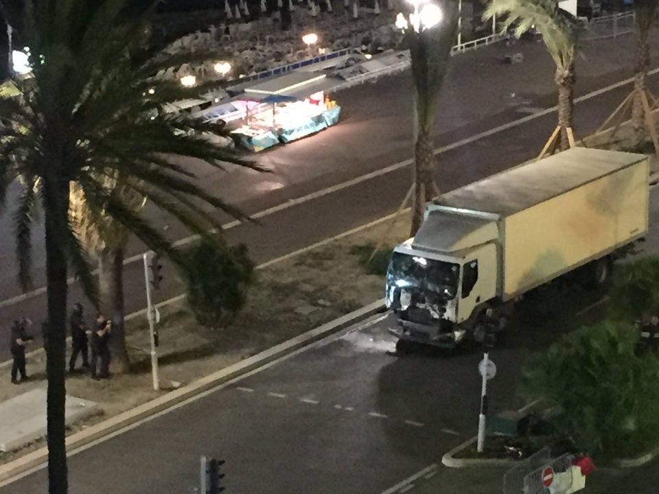 The truck drove for 2km, hitting hundreds of people in the horrific attack