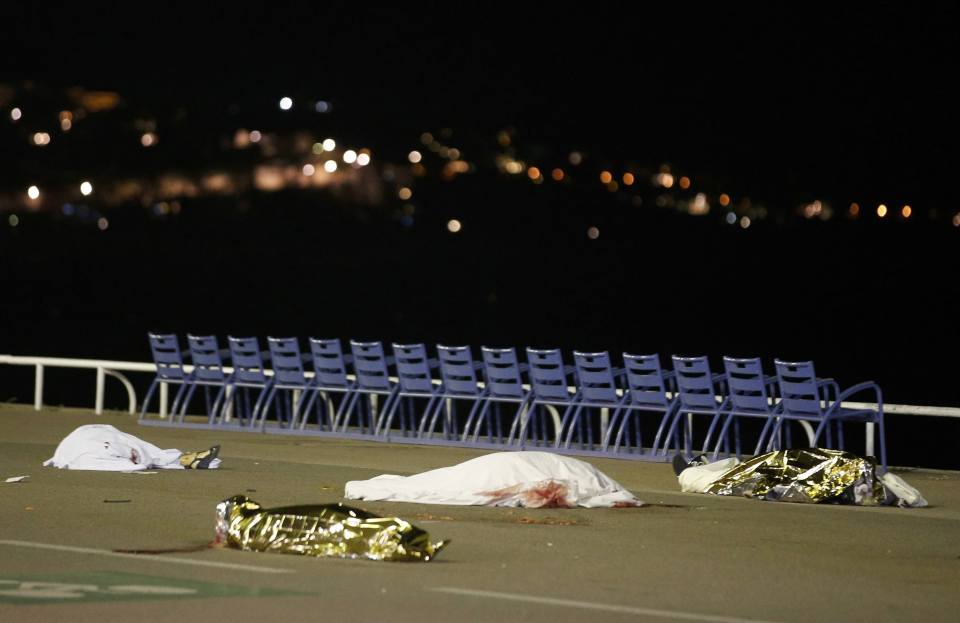  Around 100 people jumped into the sea in a bid to save themselves from the truck's destructive path