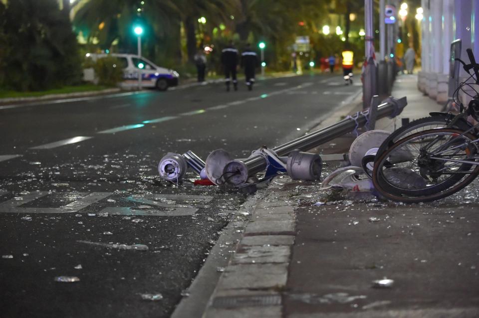  The street was closed off after the murderous attack that left more than 80 people dead