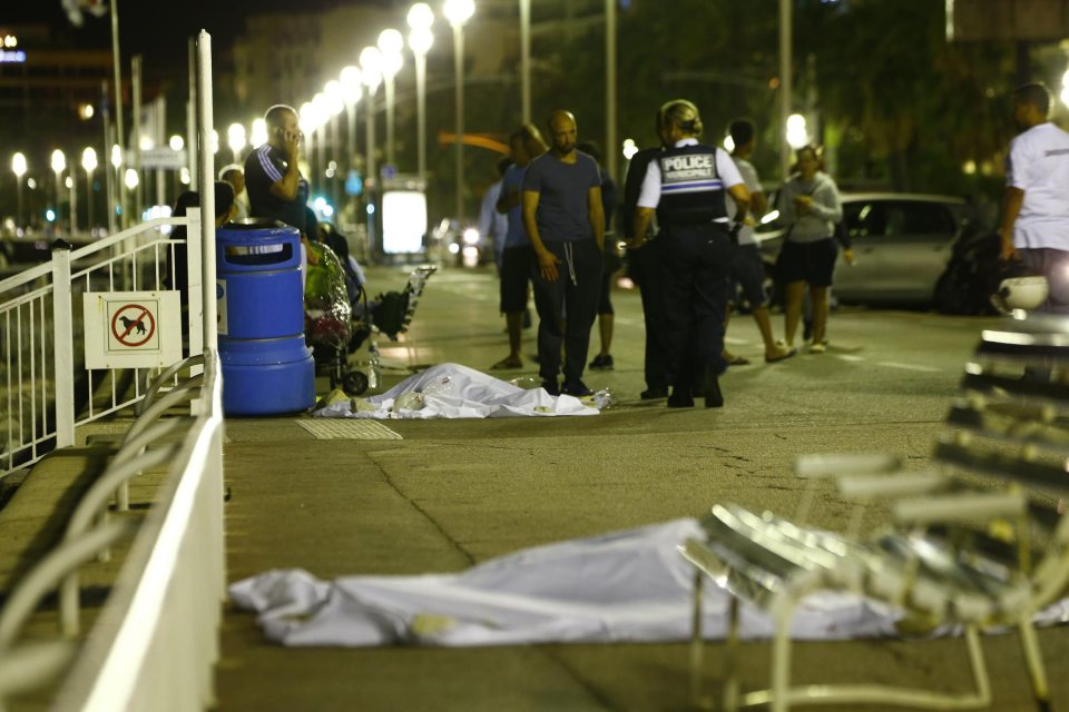  Massacre... Eighty-four people were killed when Bouhlel drove a hired lorry through crowds gathered to celebrate Bastille Day on the Promenade des Anglais on Thursday