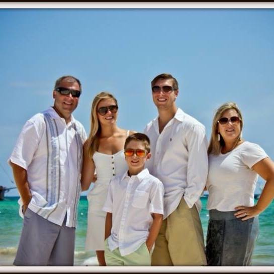  American father and son Sean Copeland (far right) and his son Brodie (centre) were today named as victim of the horrific attack