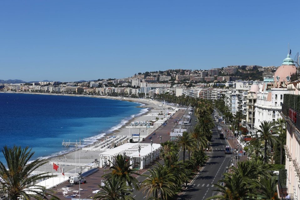  An aerial view of the promenade in Nice where 84 people died in a horror attack last night