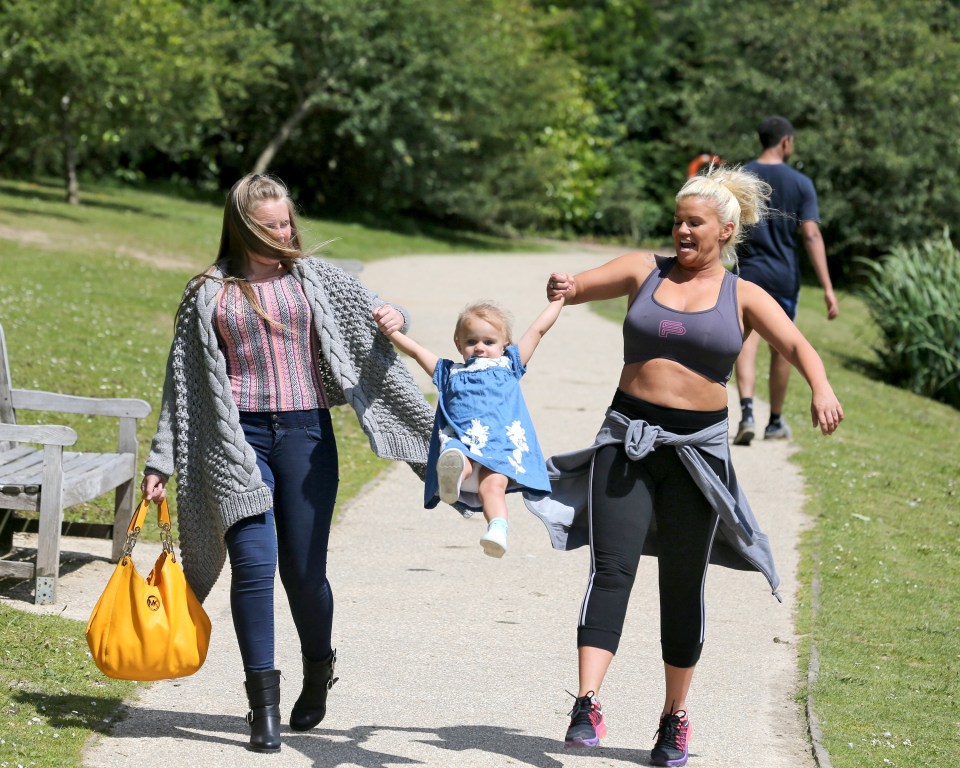 Kerry and Lilly-Sue were seen swinging her daughter up into the air 