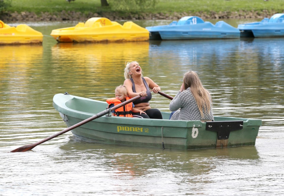 Having a whale of a time: Kerry and her children had a good giggle 