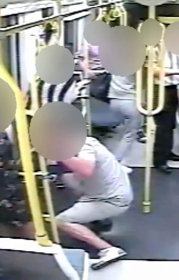 JAILED THUGS SMASH TRAM WINDOWS AND ATTACK PASSENGER IN MINDLESS RAMPAGE