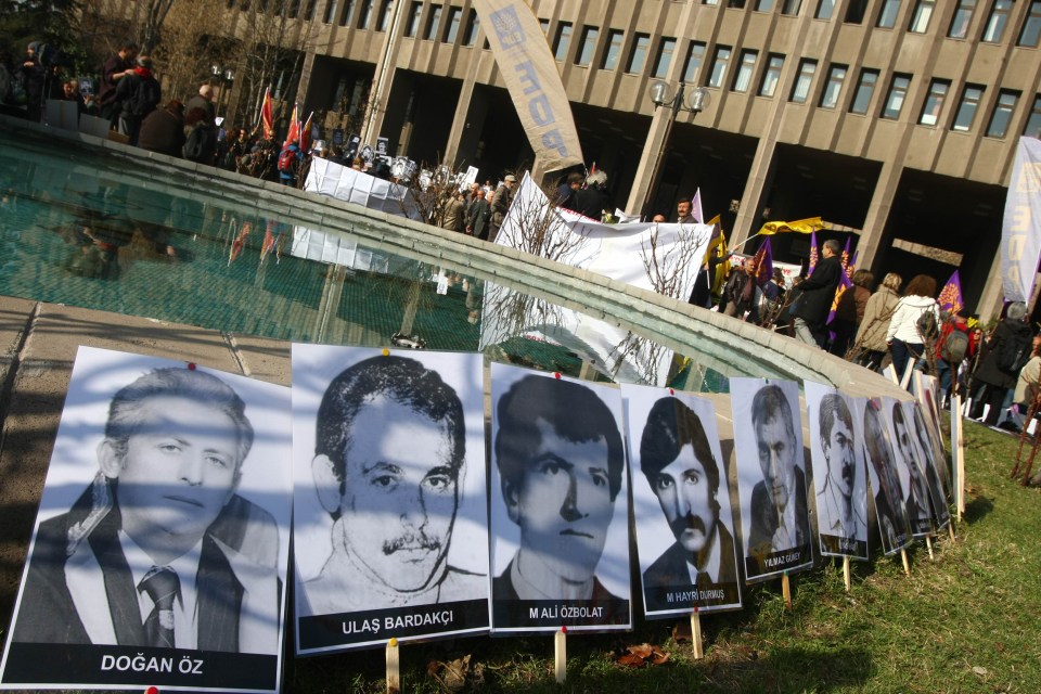  Portraits showing people slain or tortured during the 1980 military coup