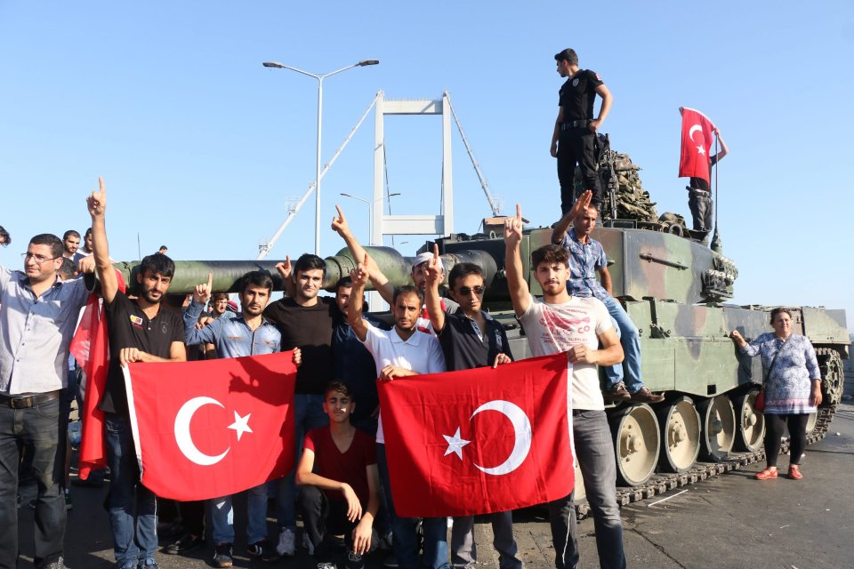  People took to the streets waving flags after the coup d'etat