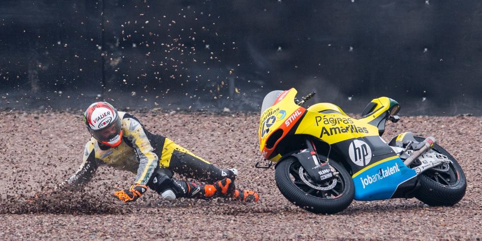  The Spanish rider suffered a nasty fall at the Sachsenring circuit