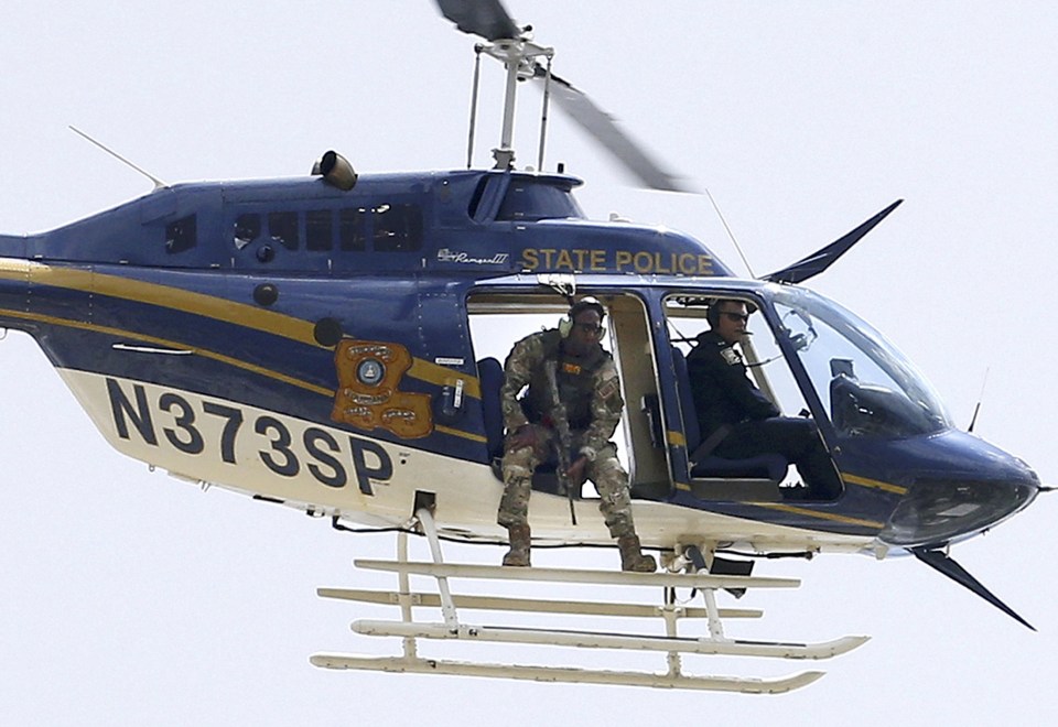  A law enforcement helicopter was seen near the scene where police officers were shot in Baton Rouge