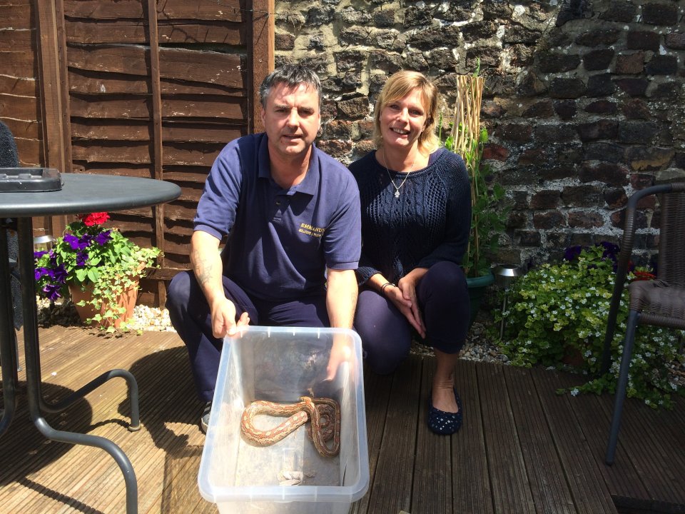  Roy Wiley and Lisa Thatcher...with the snake in question