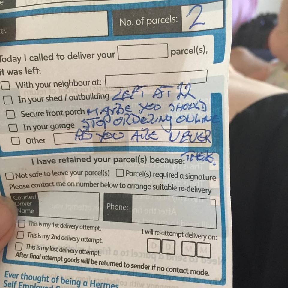  Kim and husband Matt were horrified to find this rude note waiting for them when they got home