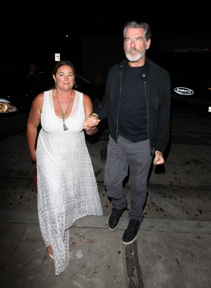  Pierce Brosnan on an evening stroll with wife Keely Shaye Smith