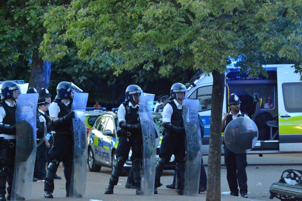  Riot cops were called as police tried to stop a huge water fight