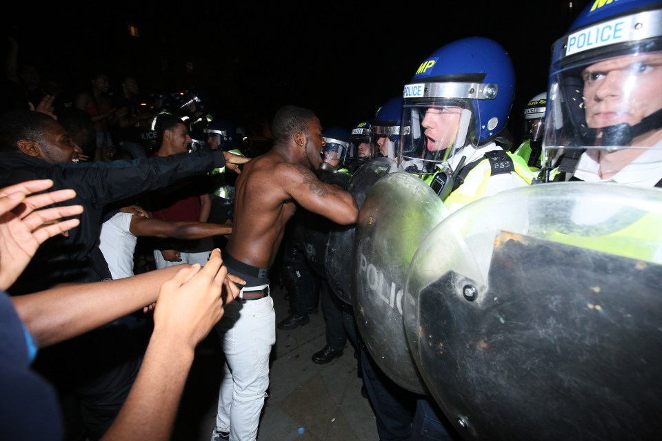  Revellers clash with police near Hyde Park last night