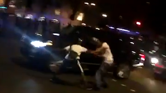  Two videos have emerged of an apparent stabbing outside Hyde Park last night