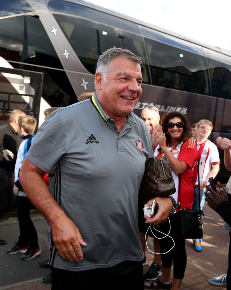  Sam Allardyce is all smiles as he arrives at Hartlepool tonight for a pre-season friendly as news breaks that he will be offered the England job