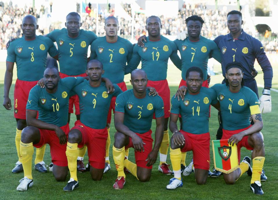  Cameroon have had two strange uniforms in recent years, including this body-hugging all-in-one kit