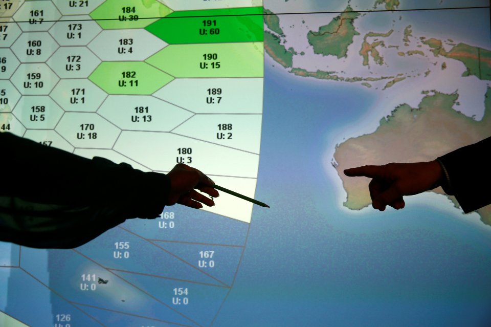  Satellite communications company Inmarsat look at the search area