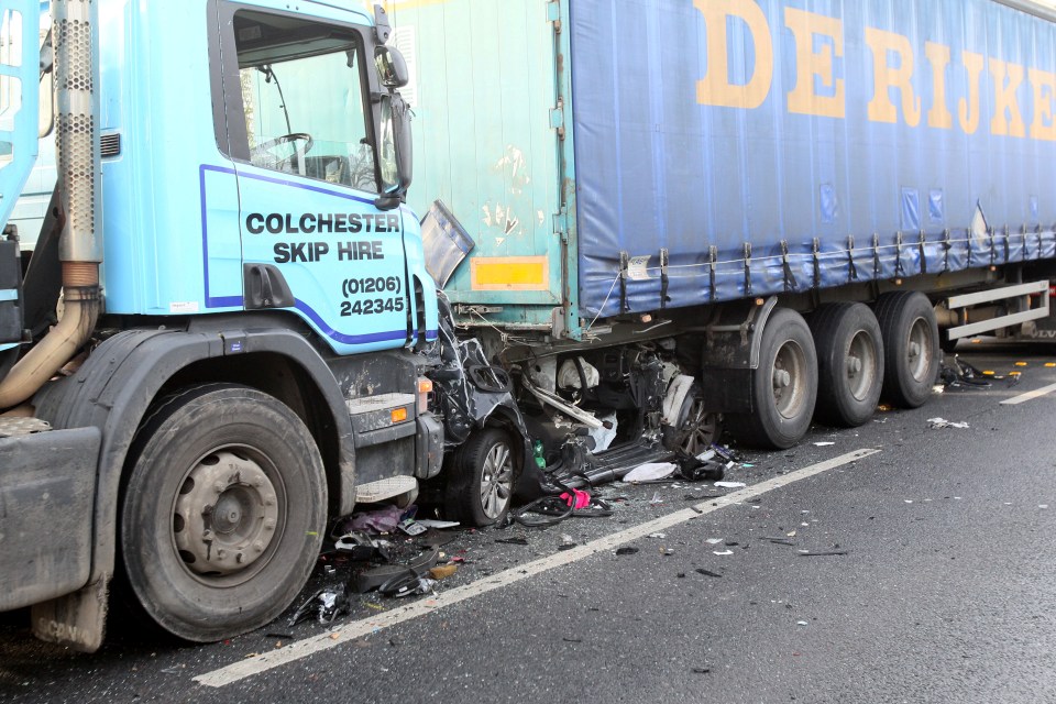  The driver of the skip hire truck that hit Katie pleaded guilty to driving without due car and attention with the teacher's car smashed between two lorries after he failed to brake in time