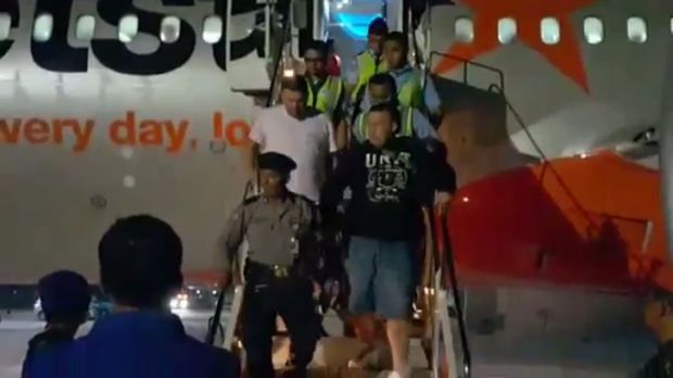  The fight saw the flight diverted to the Indonesian island of Bali, where the six men were booted off the jet and arrested