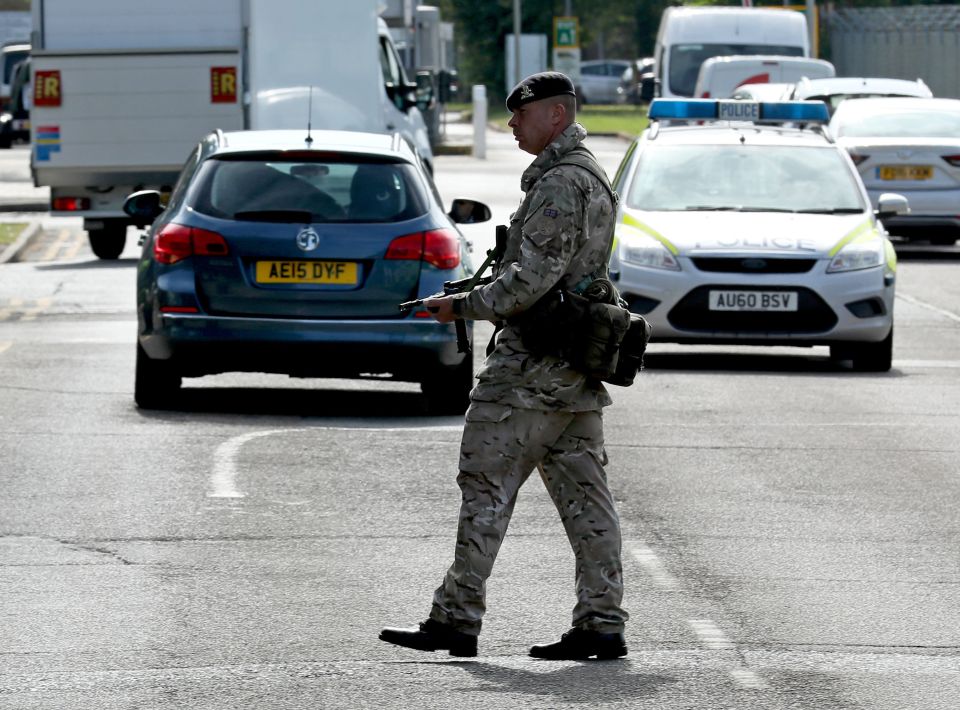 Serviceman threatened with knife outside RAF base